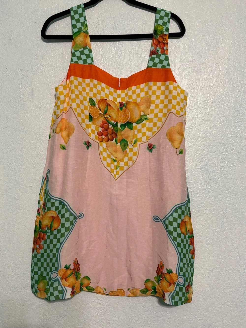 Antonio Melani Linen Blend Fruit Print Mini Dress Size Large NWT Summer Resort